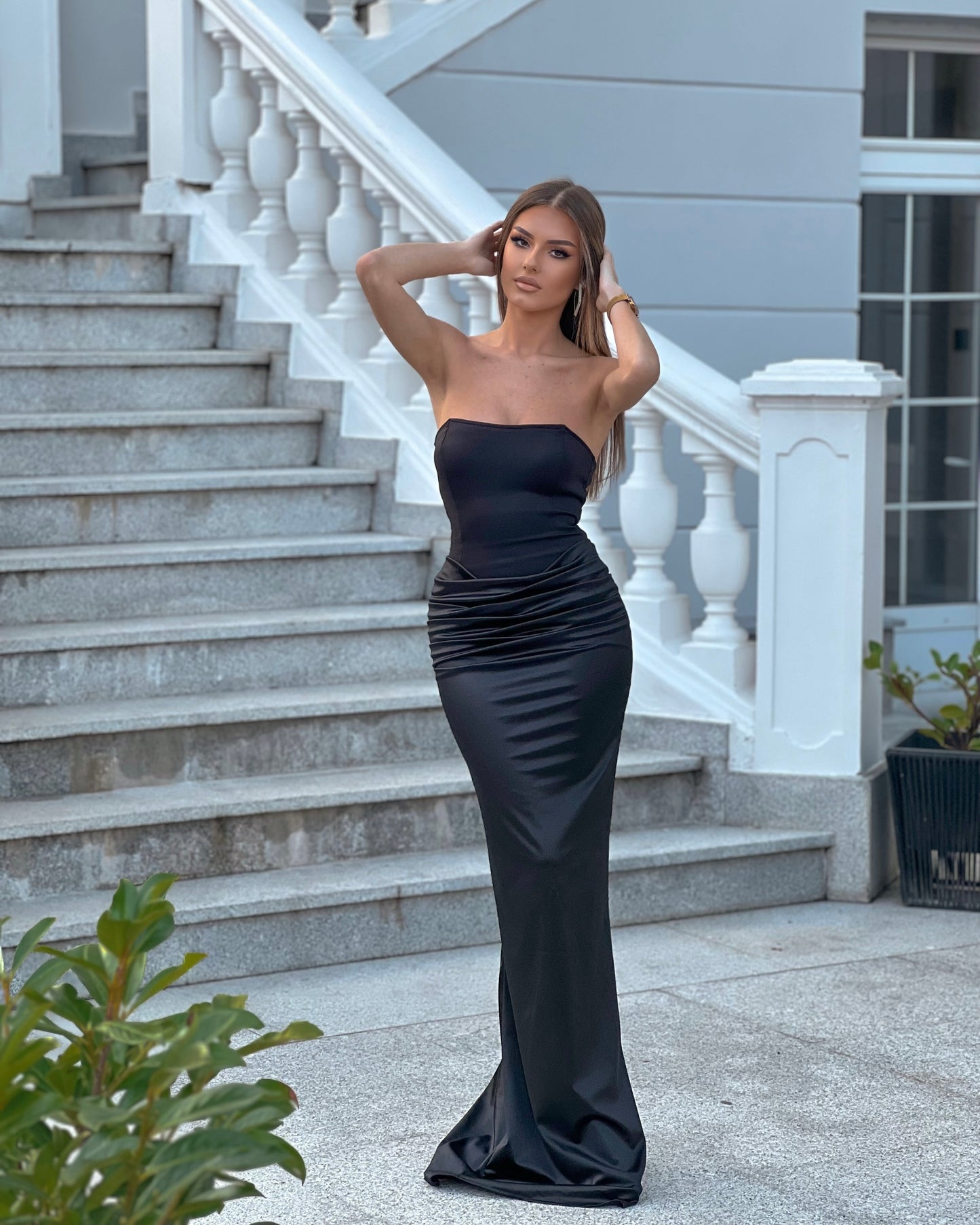Mermaid cut satin dress