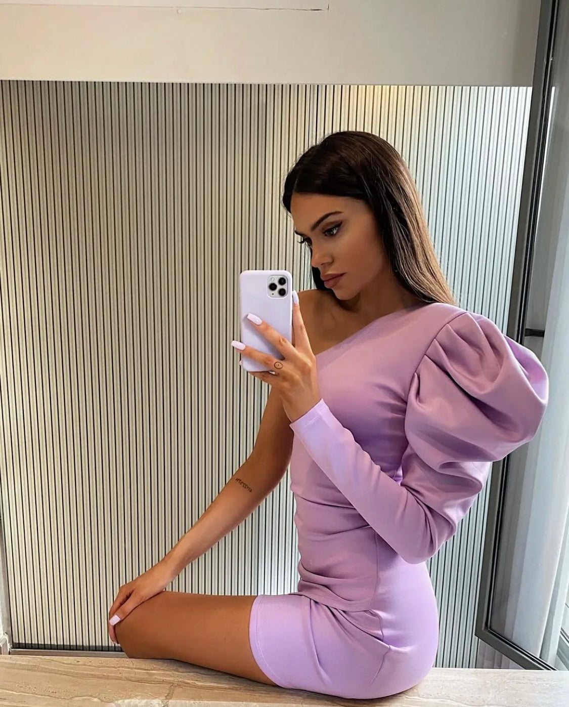 Mini haljina sa puf rukavom